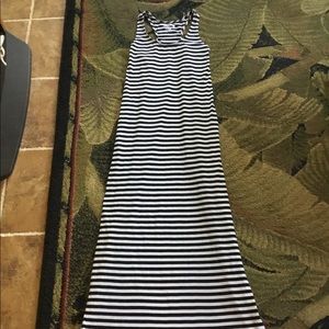 Black and white strip Maxi dress